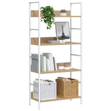 Vidaxl boekenkast 4 schappen 60x27,6x124,5 cm bewerkt hout eikenkleur