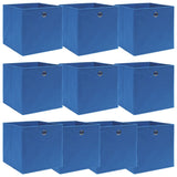 Cajas de almacenamiento de Vidaxl 10 PCS 32x32x32 CM Fabric Blue