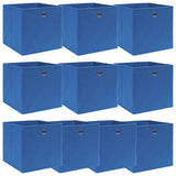 Vidaxl opbergboxen 10 st 32x32x32 cm stof blauw