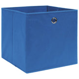 Scatole di archiviazione Vidaxl 10 PC 32x32x32 cm tessuto blu