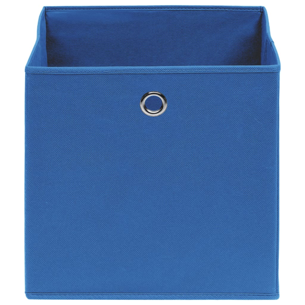 Scatole di archiviazione Vidaxl 10 PC 32x32x32 cm tessuto blu