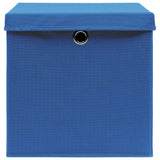 Scatole di archiviazione Vidaxl con coperchio da 10 pezzi 32x32x32 cm tessuto blu