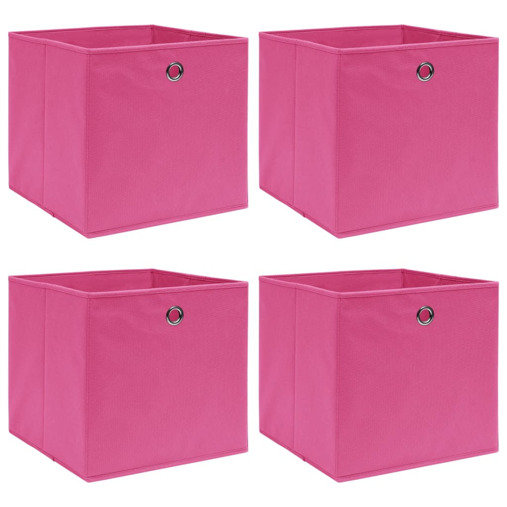 Vidaxl Storage Boxes 4 PCS 32x32x32 cm stoff rosa