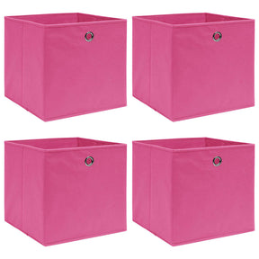 Vidaxl opbergboxen 4 st 32x32x32 cm stof roze