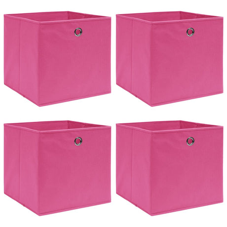 Vidaxl opbergboxen 4 st 32x32x32 cm stof roze