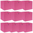 Vidaxl opbergboxen 10 st 32x32x32 cm stof roze