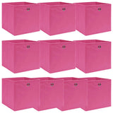 Vidaxl opbergboxen 10 st 32x32x32 cm stof roze