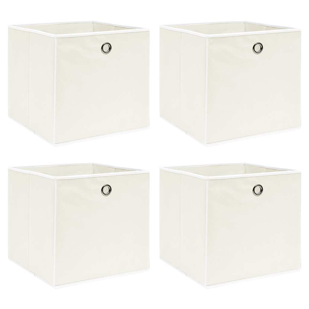 Vidaxl opbergboxen 4 st 32x32x32 cm stof wit