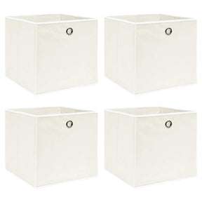 Vidaxl opbergboxen 4 st 32x32x32 cm stof wit