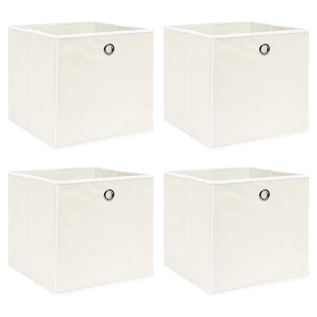 Vidaxl opbergboxen 4 st 32x32x32 cm stof wit