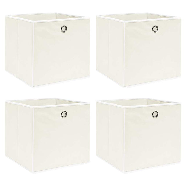 Vidaxl opbergboxen 4 st 32x32x32 cm stof wit