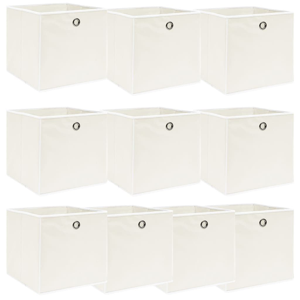 Vidaxl Storage boxes 10 pcs 32x32x32 cm fabric white