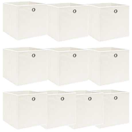 Vidaxl opbergboxen 10 st 32x32x32 cm stof wit