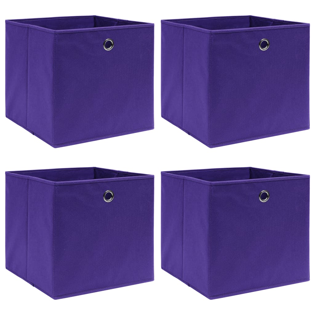 Scatole di archiviazione Vidaxl 4 PC 32X32X32 CM Fabric Purple