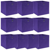Vidaxl opbergboxen 10 st 32x32x32 cm stof paars
