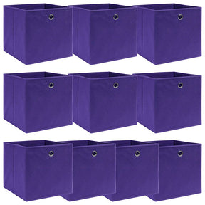 Vidaxl opbergboxen 10 st 32x32x32 cm stof paars