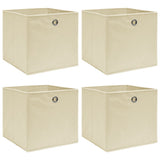 Vidaxl opbergboxen 4 st 32x32x32 cm stof crèmekleurig