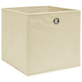 Vidaxl opbergboxen 4 st 32x32x32 cm stof crèmekleurig