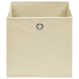 Scatole di archiviazione Vidaxl 4 PC 32x32x32 CM Crema in tessuto