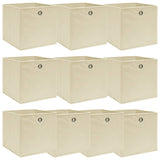 Scatole di archiviazione Vidaxl 10 PC 32x32x32 CM Crema in tessuto