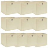 Vidaxl opbergboxen 10 st 32x32x32 cm stof crèmekleurig
