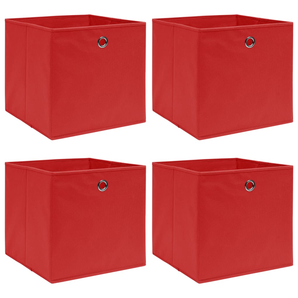 Scatole di archiviazione Vidaxl 4 PC 32x32x32 CM tessuto rosso