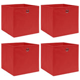 Scatole di archiviazione Vidaxl 4 PC 32x32x32 CM tessuto rosso