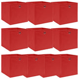 Cajas de almacenamiento de Vidaxl 10 PCS 32X32X32 CM Fabric Rojo