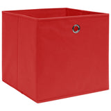 Scatole di archiviazione Vidaxl 10 PC 32x32x32 cm tessuto rosso