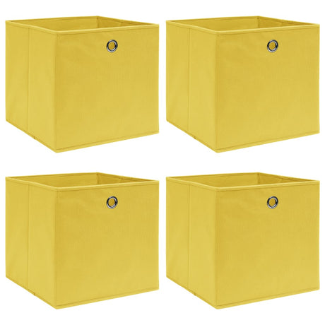 Vidaxl opbergboxen 4 st 32x32x32 cm stof geel
