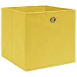 Cajas de almacenamiento de Vidaxl 10 PCS 32X32X32 CM TELA Amarillo