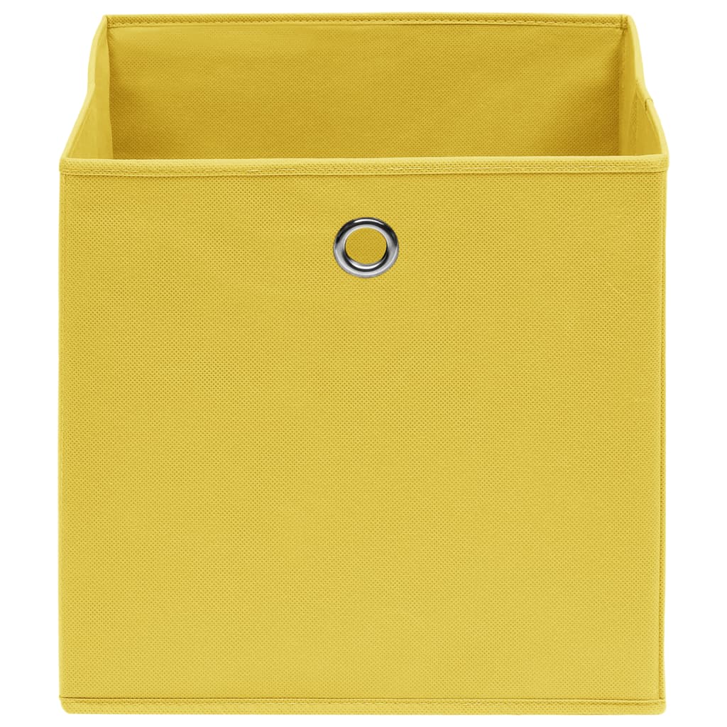 Cajas de almacenamiento de Vidaxl 10 PCS 32X32X32 CM TELA Amarillo