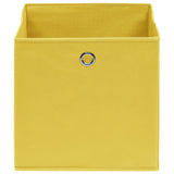 Cajas de almacenamiento de Vidaxl 10 PCS 32X32X32 CM TELA Amarillo