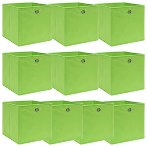 Vidaxl opbergboxen 10 st 32x32x32 cm stof groen