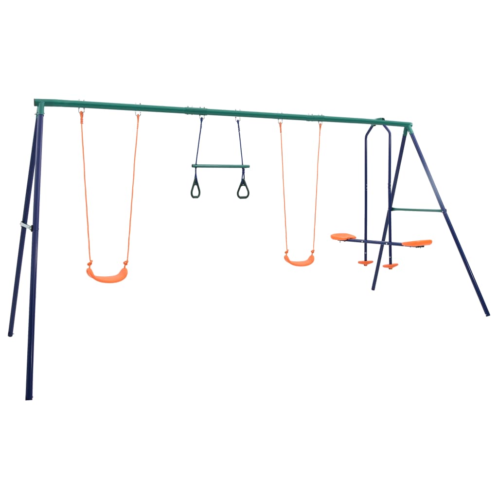 VidaXL swing set with gymnastics rings and 4 seats of steel