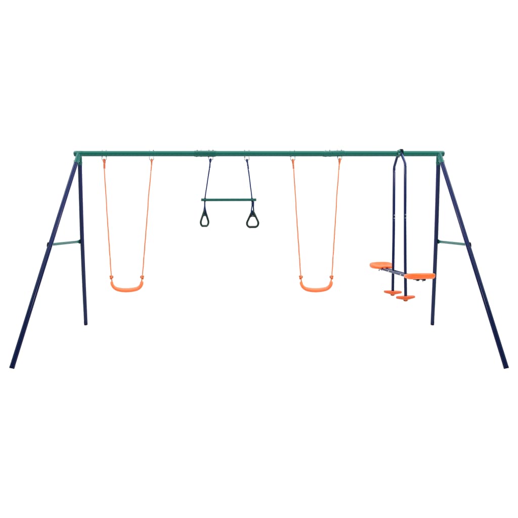 Vidaxl Swing Set con anelli di ginnastica e 4 posti d'acciaio