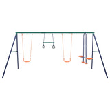 Vidaxl swing set con anillos de gimnasia y 4 asientos de acero