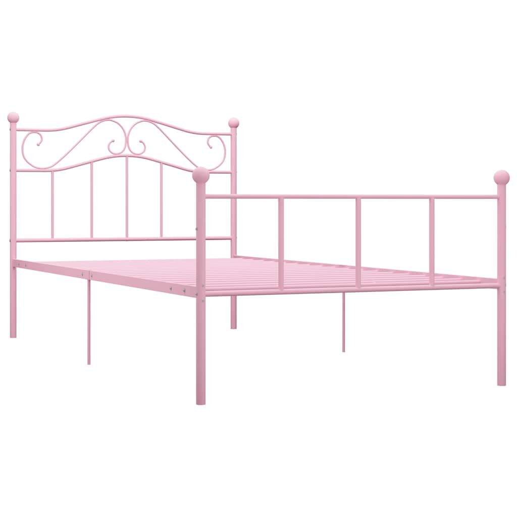Vidaxl bedframe metaal roze 90x200 cm
