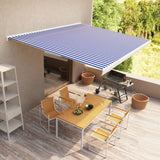 Vidaxl Luifel Motorized 450x300 cm blue and white