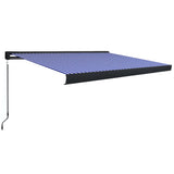 VidaXL Luifel handmatig 300x250 cm blauw en wit