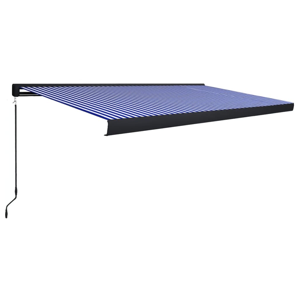 VidaXL Luifel handmatig 500x300 cm blauw en wit