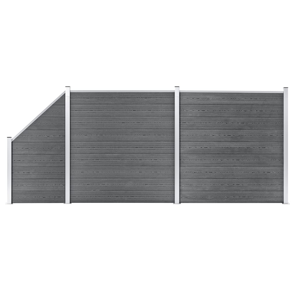 Vidaxl Fencing set 2 square and 1 slanting 446x186 cm HKC Gray