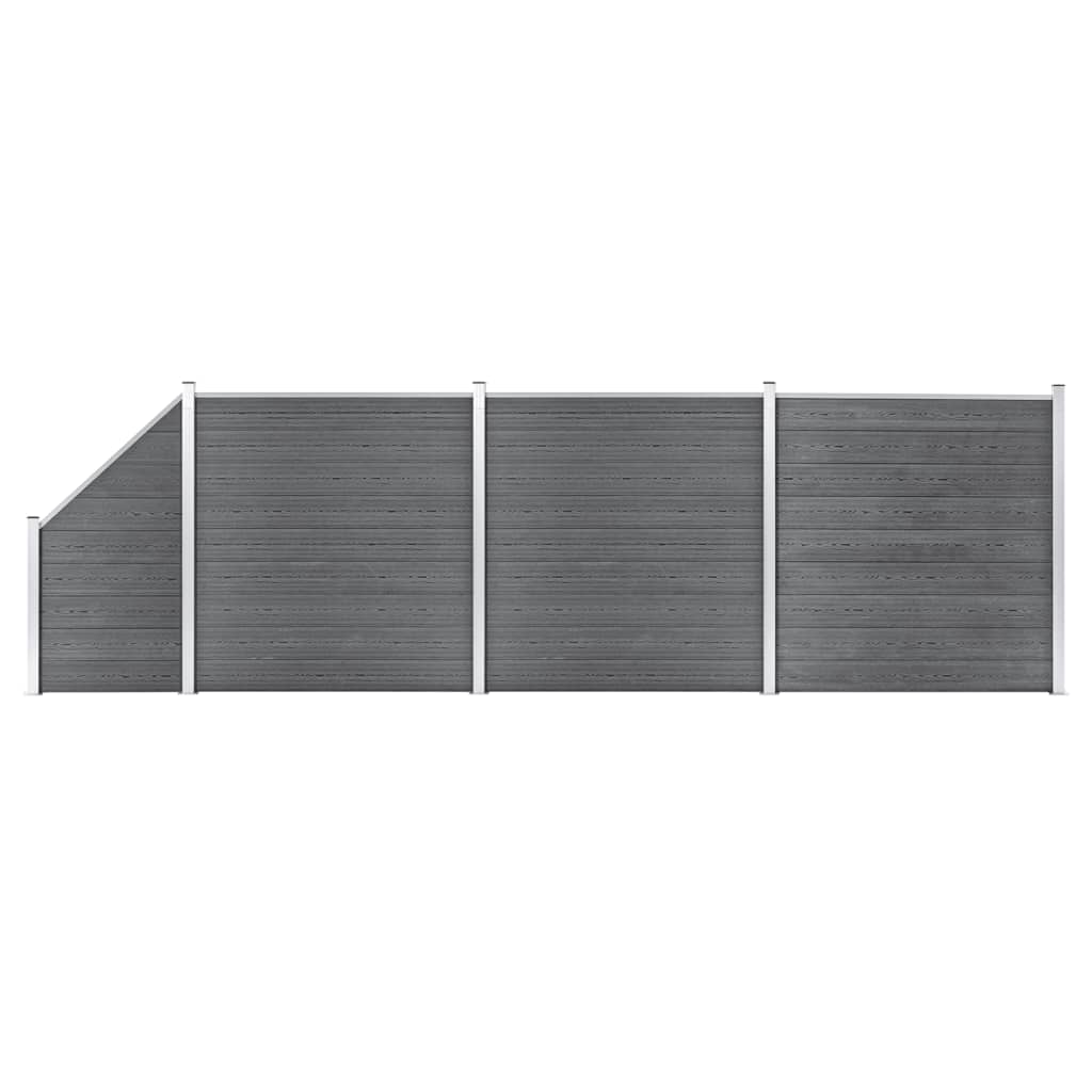 BIDAXL FENCER SET 3 kvadrat och 1 lutande 619x186 cm HKC Gray