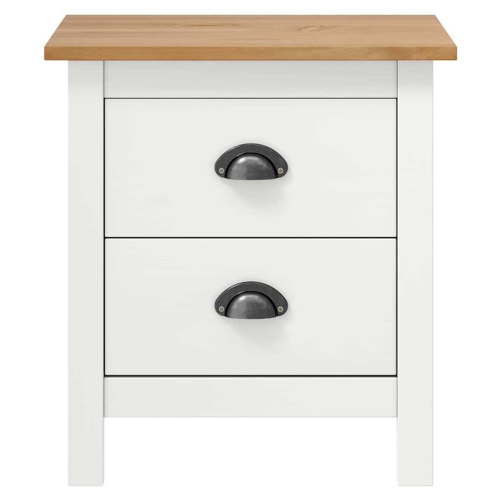 Vidaxl nachtkastje hill 46x35x49,5 cm massief grenenhout wit