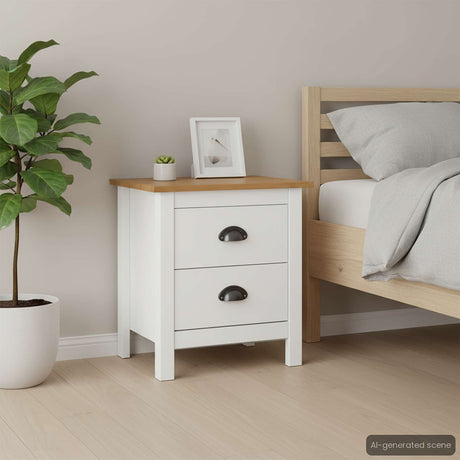 Vidaxl nachtkastje hill 46x35x49,5 cm massief grenenhout wit