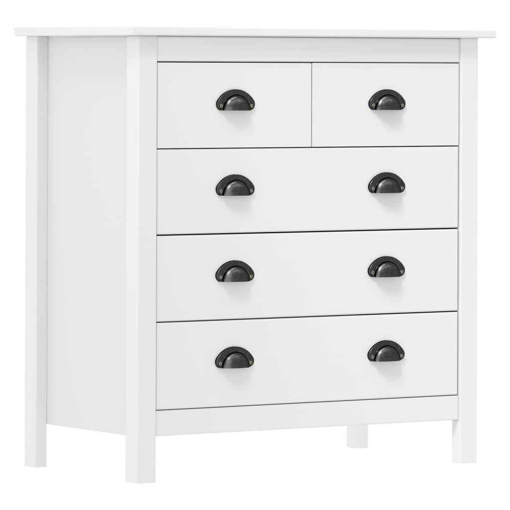 Vidaxl dressoir hill 79x40x80 cm massief grenenhout wit