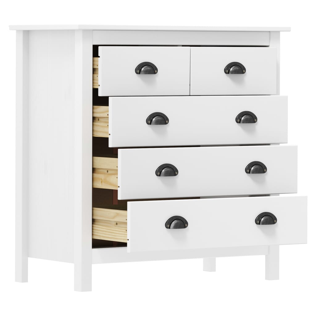 Vidaxl dressoir hill 79x40x80 cm massief grenenhout wit
