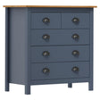 Vidaxl dressoir hill 79x40x80 cm massief grenenhout grijs