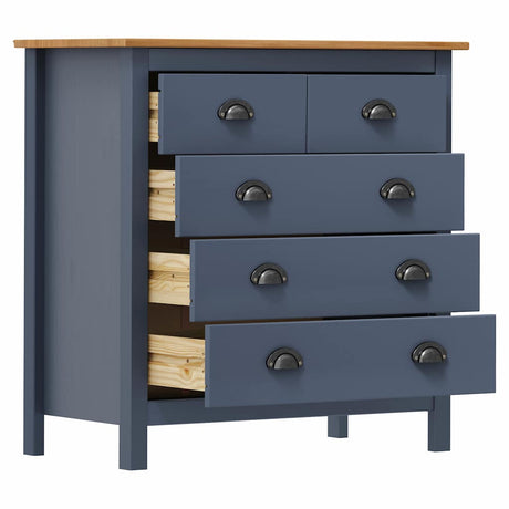 Vidaxl dressoir hill 79x40x80 cm massief grenenhout grijs