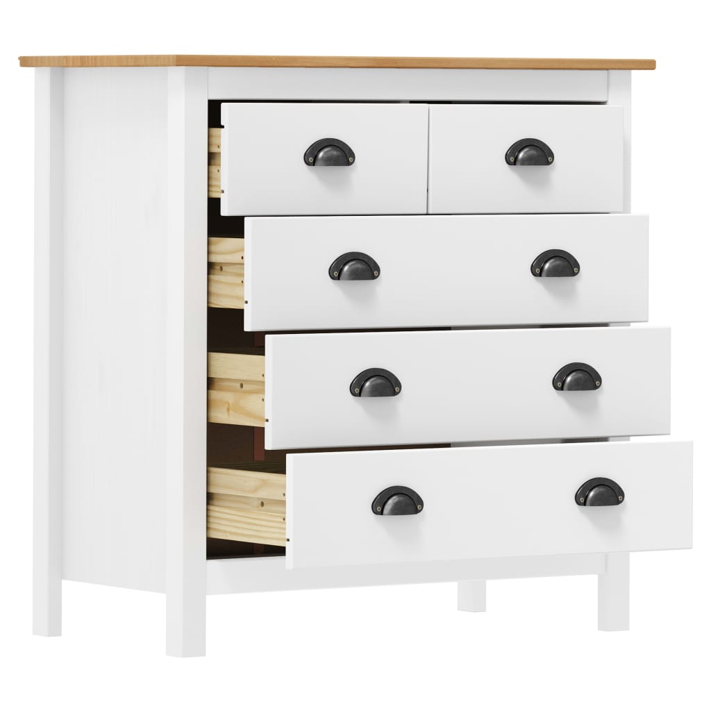 Vidaxl dressoir hill 79x40x80 cm massief grenenhout wit